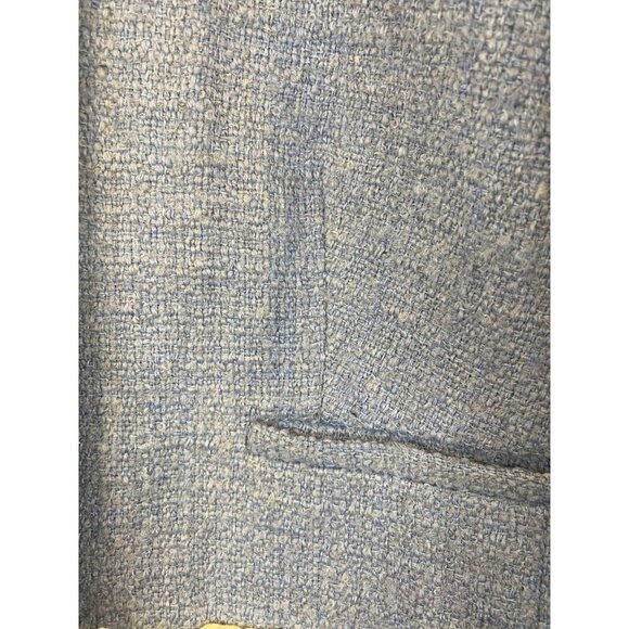 J. Crew Lousia Lady Jacket Cropped Pale Blue Maritime Tweed BJ987 Size 16 - Picture 6 of 14